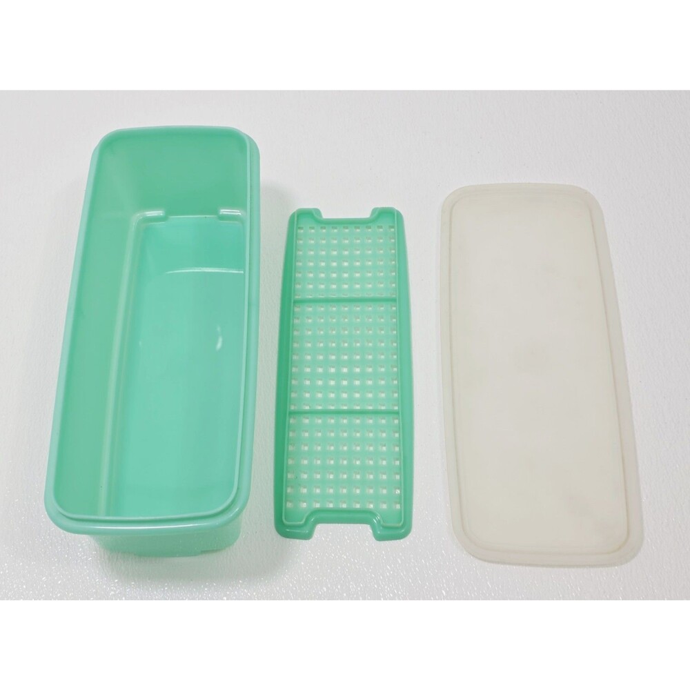 Vintage Tupperware Jadeite Green Celery Keeper 3-Piece Set 782 783 784 Veggies